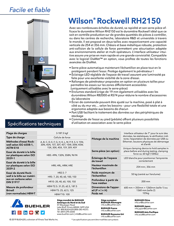 Wilson® RH2150 Sell Sheet Wilson® RH2150 Sell Sheet