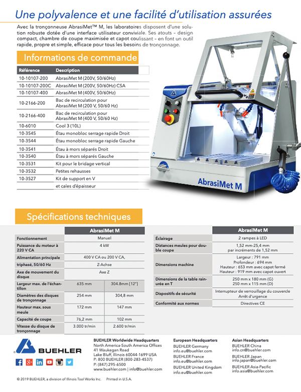 AbrasiMet® M Manual Abrasive Cutter Sell Sheet AbrasiMet® M Manual Abrasive Cutter Sell Sheet