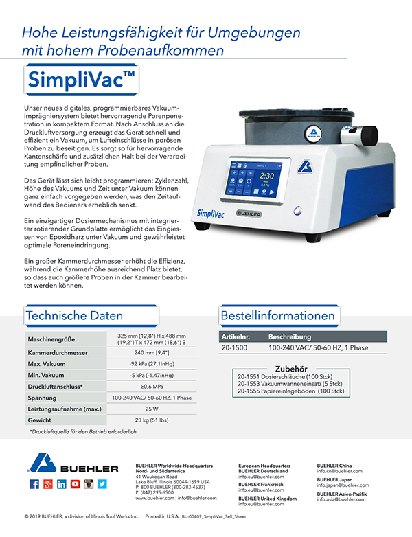 SimpliVac® Sell Sheet