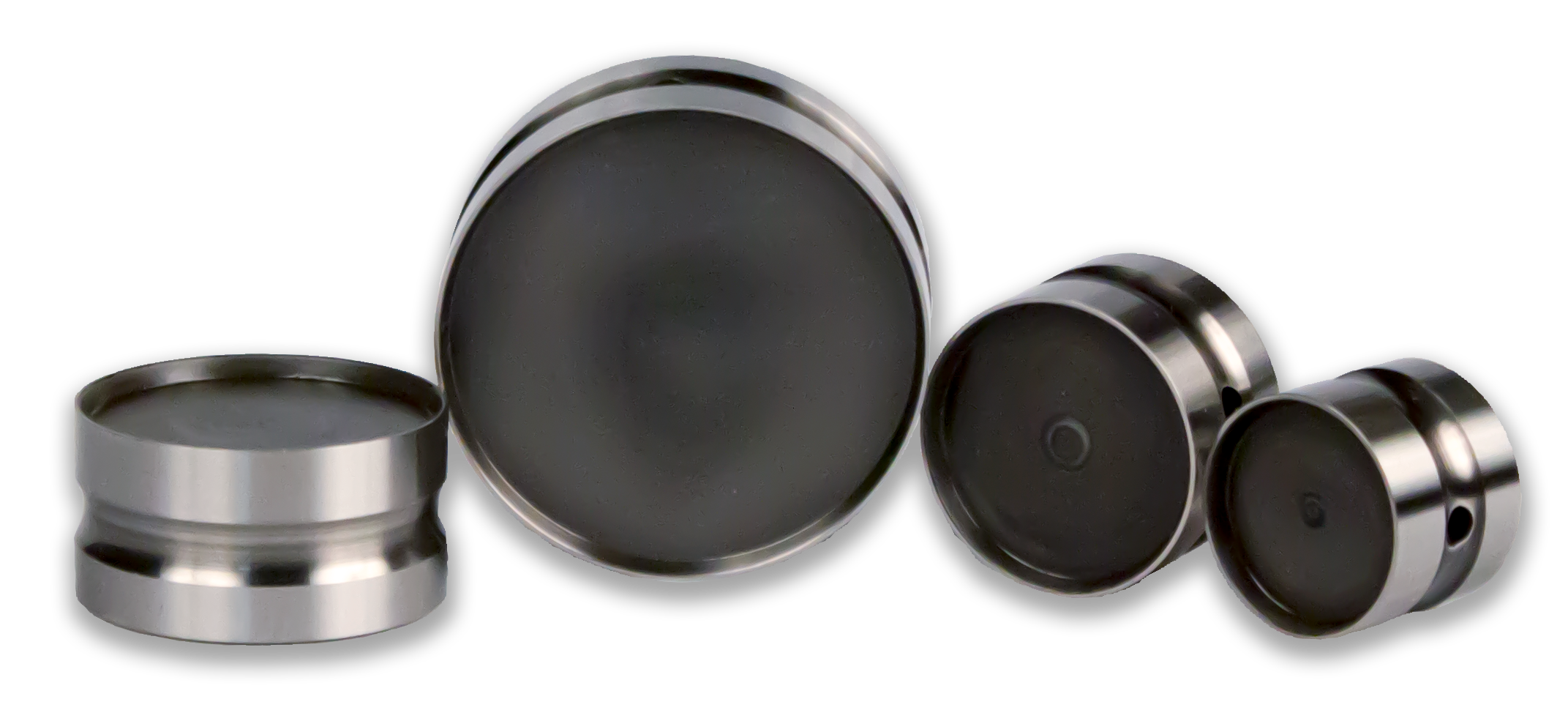 Unterstempel mit Fase verleihen der eingebetteten Probe eine abgewinkelte Kante, um die Nutzungsdauer des Poliertuchs zu verlängern.