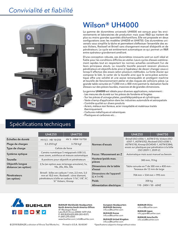 Wilson UH4000 Sell Sheet French