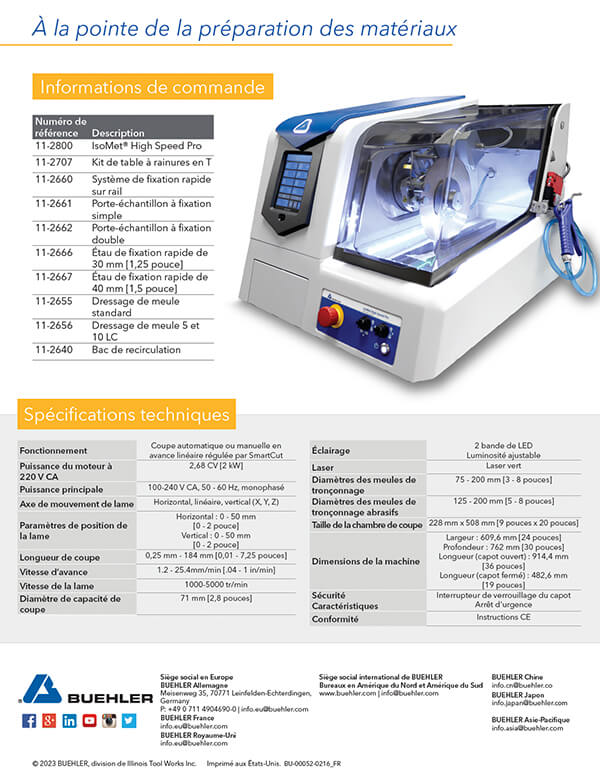 French IsoMet High Speed Sell Sheet
