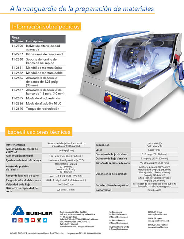 Spanish IsoMet High Speed Sell Sheet