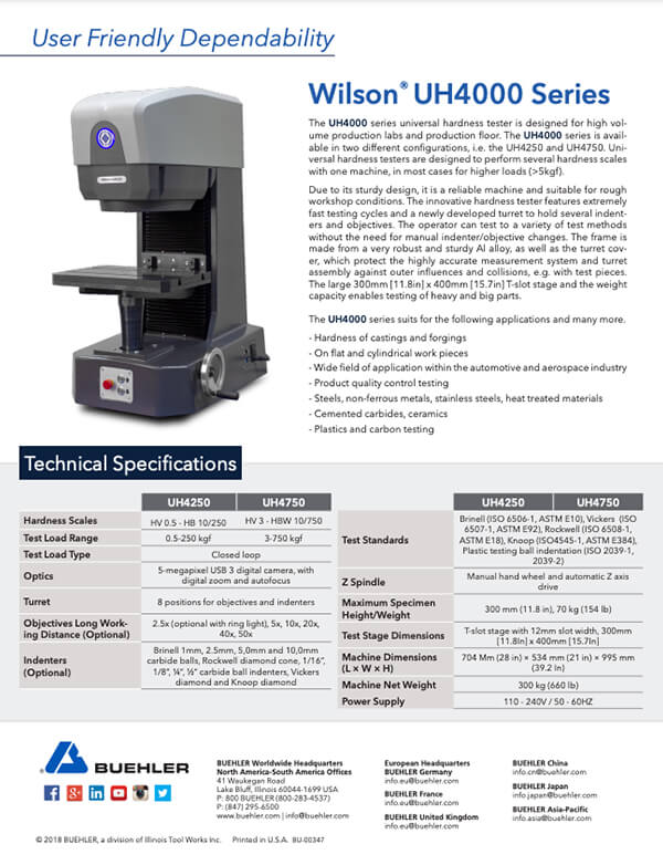 Wilson UH4000 Sell Sheet English