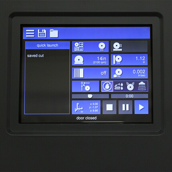 AbrasiMet XL Pro Automatic Abrasive Cutter User Interface