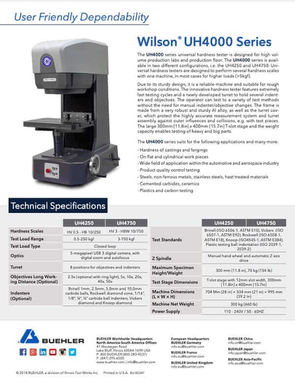 Wilson UH4000 Sell Sheet English