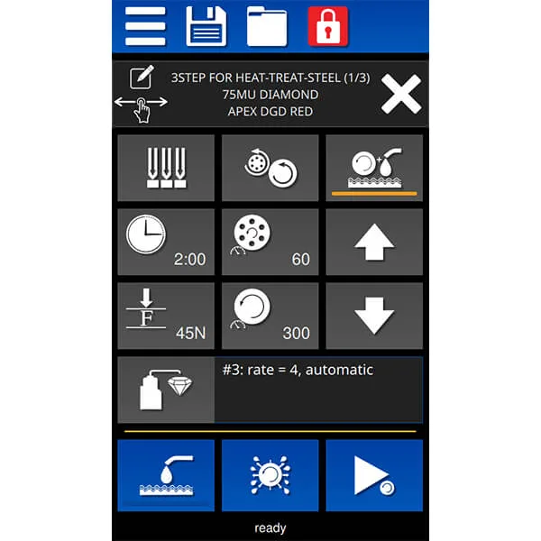 AutoMet 250 Pro Grinder Polisher Touch Screen Programmable 5 AutoMet Screen Method with Burst